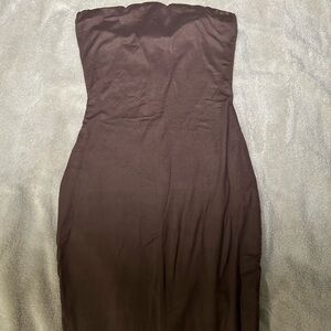 Long Brown Tube Dress